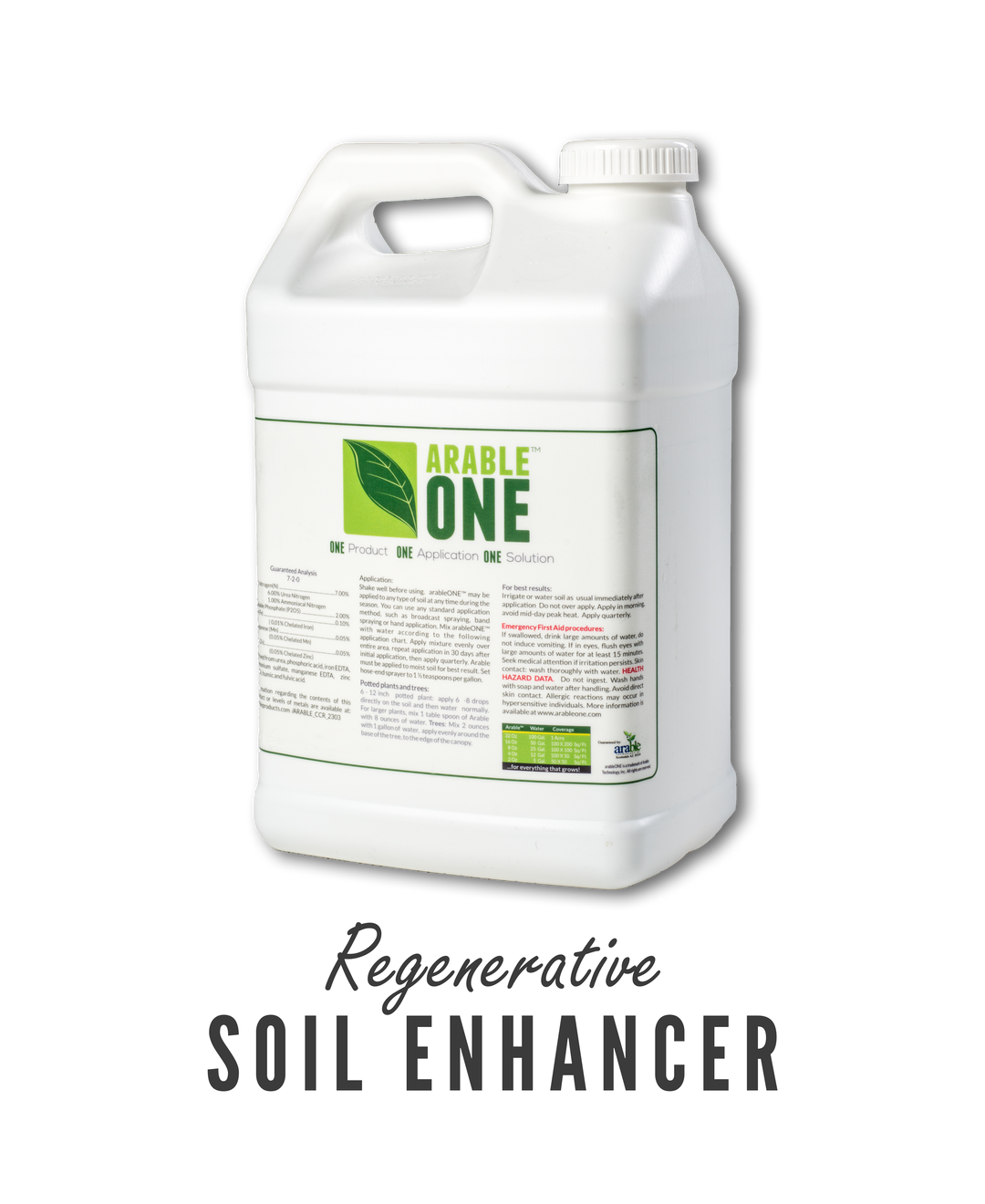 ArableONE™ 2.5 US Gallons (10 Liters) [ 5 ACRES / 2 HECTARES ]