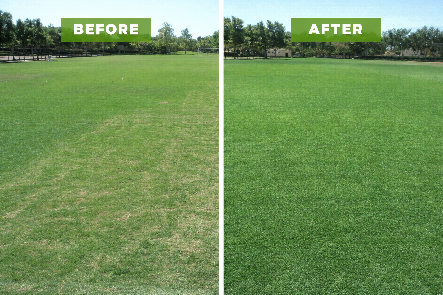 Field before and after ArableONE™ — municipal and commercial